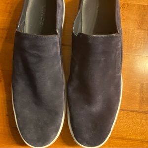 Vince Dark Blue Suede Open-Back Sneakers